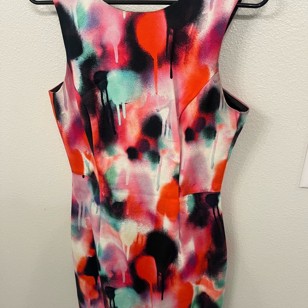 Multicolor Abstract Print Women's Dress